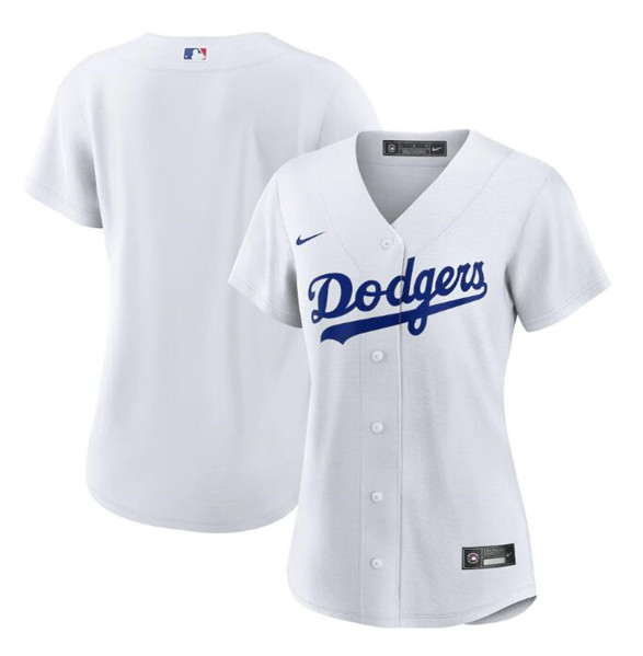 Women's Los Angeles Dodgers Blank White Stitched Baseball Jersey(Run Small)
